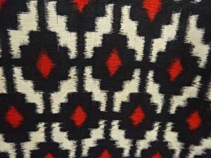 アンティーク　幾何学模様織出し銘仙着物